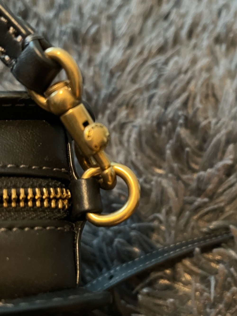 Black Coachtopia Star Recycled Leather Mini Crossbody Handbag with Top Handle - Picture 8 of 9